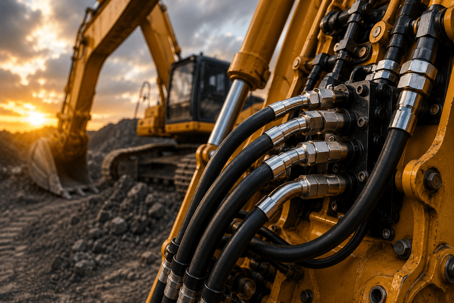 Heavy Duty Hydraulic Excavator in action at Bharat Hydraulics, Rajgangpur